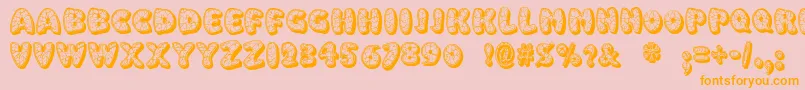 EggshellMosaic Font – Orange Fonts on Pink Background