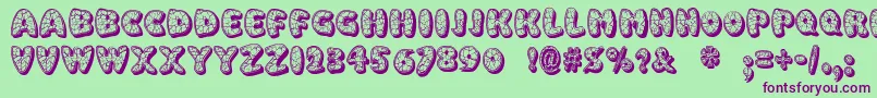 EggshellMosaic Font – Purple Fonts on Green Background