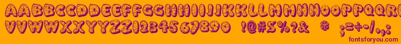 EggshellMosaic Font – Purple Fonts on Orange Background