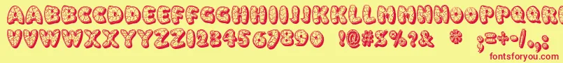 EggshellMosaic Font – Red Fonts on Yellow Background