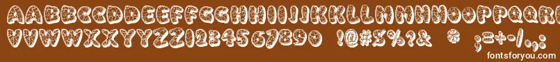 EggshellMosaic Font – White Fonts on Brown Background