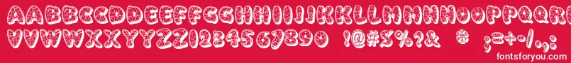 EggshellMosaic Font – White Fonts on Red Background