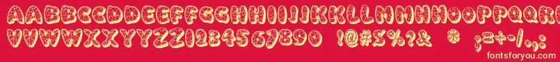 EggshellMosaic Font – Yellow Fonts on Red Background