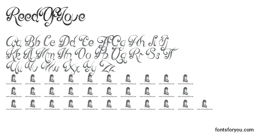 ReedOfLove Font – alphabet, numbers, special characters