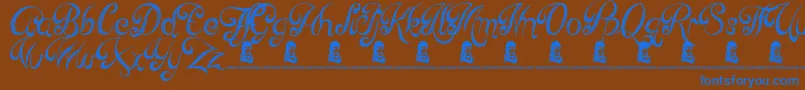 ReedOfLove Font – Blue Fonts on Brown Background