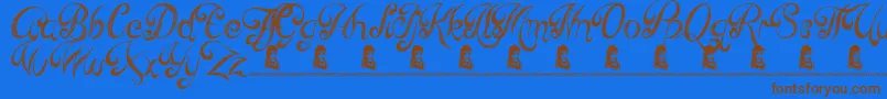 ReedOfLove Font – Brown Fonts on Blue Background