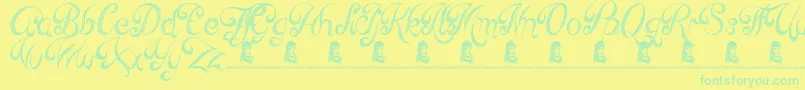 ReedOfLove Font – Green Fonts on Yellow Background