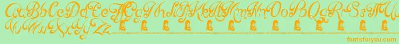 ReedOfLove Font – Orange Fonts on Green Background