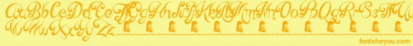 ReedOfLove Font – Orange Fonts on Yellow Background