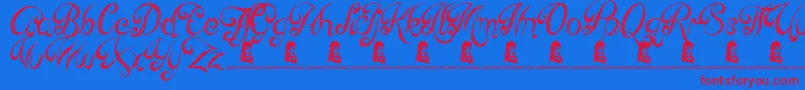 ReedOfLove Font – Red Fonts on Blue Background