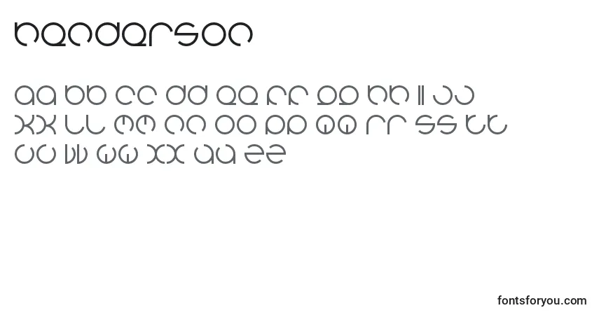 Schriftart Henderson – Alphabet, Zahlen, spezielle Symbole