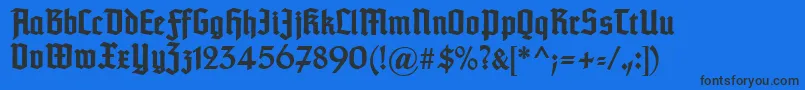 Fonte Typographertexturunz1Bold – fontes pretas em um fundo azul