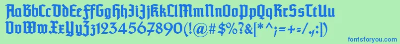 Typographertexturunz1Bold Font – Blue Fonts on Green Background