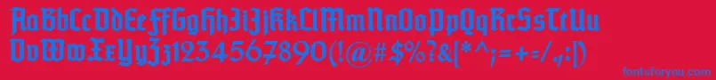 fuente Typographertexturunz1Bold – Fuentes Azules Sobre Fondo Rojo