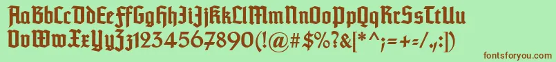 Typographertexturunz1Bold Font – Brown Fonts on Green Background