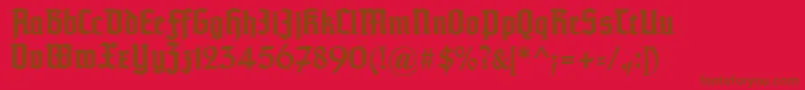 Typographertexturunz1Bold Font – Brown Fonts on Red Background