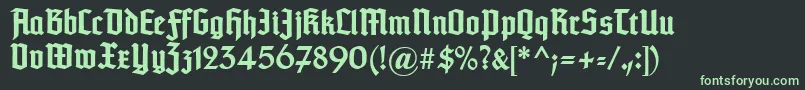 フォントTypographertexturunz1Bold – 黒い背景に緑の文字
