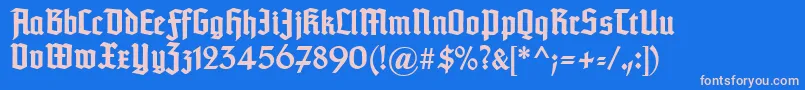 Fonte Typographertexturunz1Bold – fontes rosa em um fundo azul