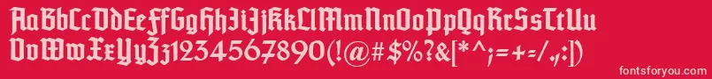 Typographertexturunz1Bold Font – Pink Fonts on Red Background