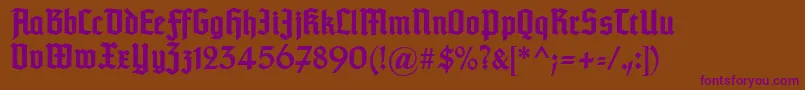 フォントTypographertexturunz1Bold – 紫色のフォント、茶色の背景