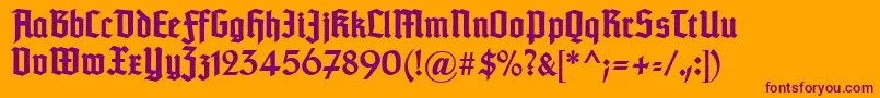 Typographertexturunz1Bold Font – Purple Fonts on Orange Background
