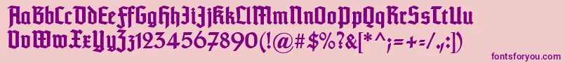 Czcionka Typographertexturunz1Bold – fioletowe czcionki na różowym tle