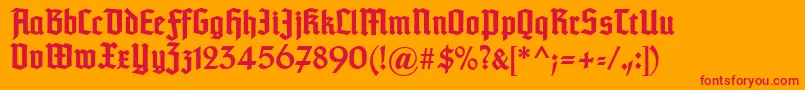 Шрифт Typographertexturunz1Bold – красные шрифты на оранжевом фоне