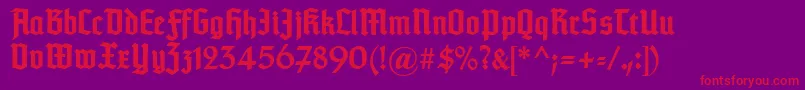 Typographertexturunz1Bold-Schriftart – Rote Schriften auf violettem Hintergrund
