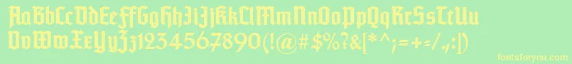 Typographertexturunz1Bold Font – Yellow Fonts on Green Background
