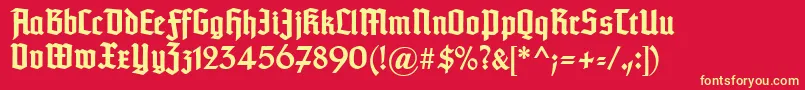 fuente Typographertexturunz1Bold – Fuentes Amarillas Sobre Fondo Rojo