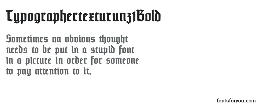 Przegląd czcionki Typographertexturunz1Bold