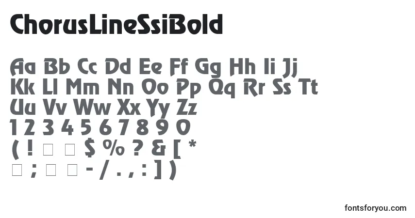 A fonte ChorusLineSsiBold – alfabeto, números, caracteres especiais