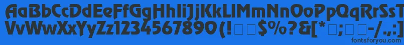 Шрифт ChorusLineSsiBold – чёрные шрифты на синем фоне