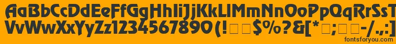ChorusLineSsiBold-Schriftart – Schwarze Schriften auf orangefarbenem Hintergrund
