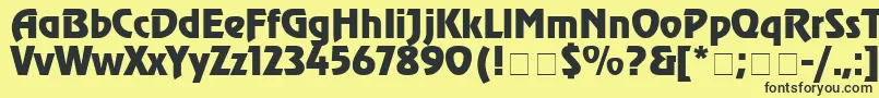 Шрифт ChorusLineSsiBold – чёрные шрифты на жёлтом фоне