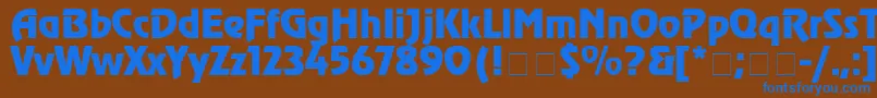フォントChorusLineSsiBold – 茶色の背景に青い文字