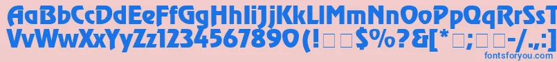 フォントChorusLineSsiBold – ピンクの背景に青い文字