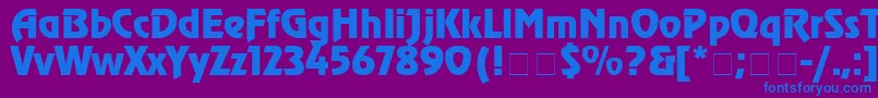 フォントChorusLineSsiBold – 紫色の背景に青い文字