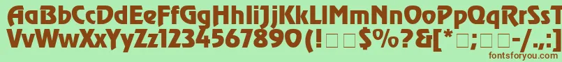 Шрифт ChorusLineSsiBold – коричневые шрифты на зелёном фоне