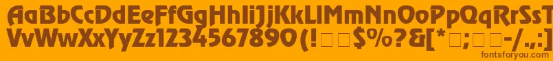 ChorusLineSsiBold-Schriftart – Braune Schriften auf orangefarbenem Hintergrund