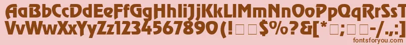 フォントChorusLineSsiBold – ピンクの背景に茶色のフォント