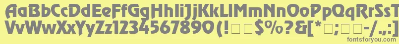 ChorusLineSsiBold-fontti – harmaat kirjasimet keltaisella taustalla