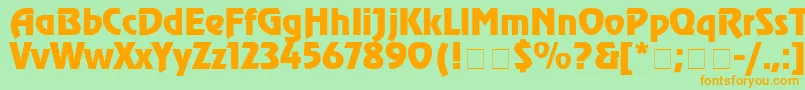 フォントChorusLineSsiBold – オレンジの文字が緑の背景にあります。