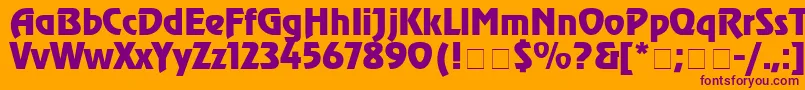 Шрифт ChorusLineSsiBold – фиолетовые шрифты на оранжевом фоне