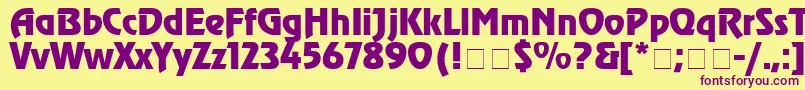 ChorusLineSsiBold-Schriftart – Violette Schriften auf gelbem Hintergrund