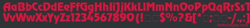 フォントChorusLineSsiBold – 黒い背景に赤い文字