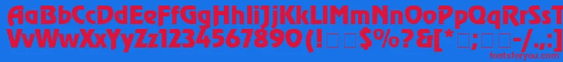 フォントChorusLineSsiBold – 赤い文字の青い背景