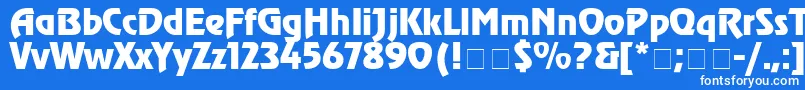 Шрифт ChorusLineSsiBold – белые шрифты на синем фоне