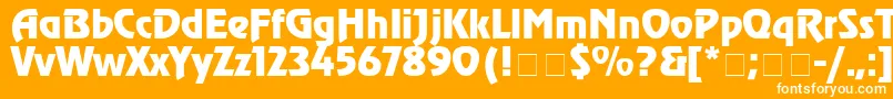 ChorusLineSsiBold-Schriftart – Weiße Schriften auf orangefarbenem Hintergrund