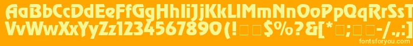 Шрифт ChorusLineSsiBold – жёлтые шрифты на оранжевом фоне